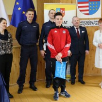 Powiększ zdjęcie Najlepszy zawodnik w Grupie 2 – Piotr Kaczor ze Szkoły Podstawowej nr 1 we Włoszczowie 