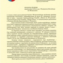Powiększ zdjęcie List gratulacyjny starosty Dariusza Czechowskiego