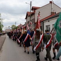 Powiększ zdjęcie Uczestnicy uroczystości podczas przemarszu pod pomnik.