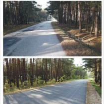 Powiększ zdjęcie Droga powiatowa w Januszewicach przed i po rozbudowie