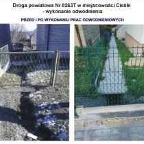 Powiększ zdjęcie Odwodnienie - przed i po wykonaniu prac 