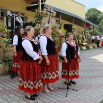 Powiększ zdjęcie Ośpiewanie wieńca przez Stowarzyszenie na Rzecz Rozwoju Wsi Bichniów