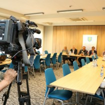 Powiększ zdjęcie Konferencja prasowa w Kielcach w sprawie organizowanego 7 sierpnia Rajdu Rowerowego Szlakiem Brygady Świętokrzyskiej NSZ