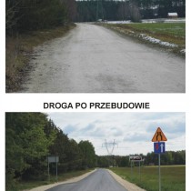 Powiększ zdjęcie Droga w Jeżowicach przed i po przebudowie
