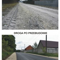 Powiększ zdjęcie Droga w Jeżowicach przed i po przebudowie
