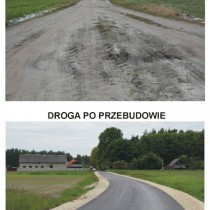 Powiększ zdjęcie Droga w Jeżowicach przed i po przebudowie