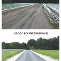 Powiększ zdjęcie Droga w Jeżowicach przed i po przebudowie