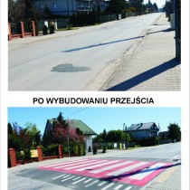 Powiększ zdjęcie Ulica Wschodnia przed budową wyniesionego przejścia dla pieszych i po jego wybudowaniu