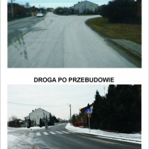 Powiększ zdjęcie Droga powiatowa w Kurzelowie przed i po przebudowie