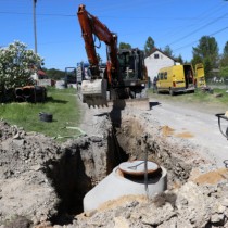 Powiększ zdjęcie Ulica Ogrodowa - prace związane z wykonaniem kanalizacji deszczowej