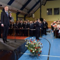 Powiększ zdjęcie Przemawia Prezydent RP Andrzej Duda