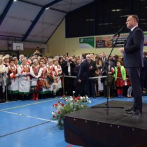 Powiększ zdjęcie Przemawia Prezydent RP Andrzej Duda