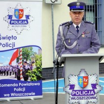 Powiększ zdjęcie Głos zabiera insp. Mariusz Przyborowski Komendant Powiatowy Policji we Włoszczowie